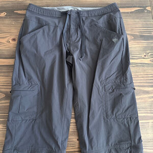 Mountain Hardwear Convertible Pants Womens 10 Gray Hiking Cargo Zip Off